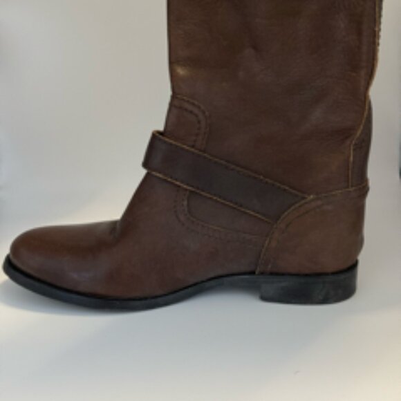 Prada Brown Leather Buckle Moto Boots – Women’s 38.5 (US 8.5) - Picture 5 of 10